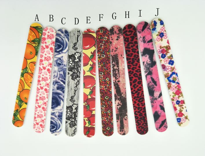 Nail files with decorative pattern A~J